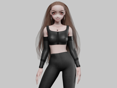 Cool Basic girl V30825 3D Model