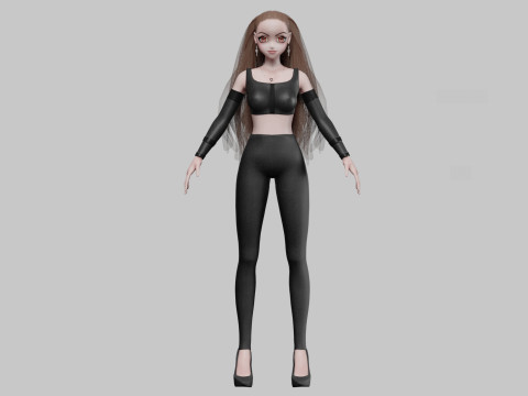 Cool Basic girl V30825 3D Model
