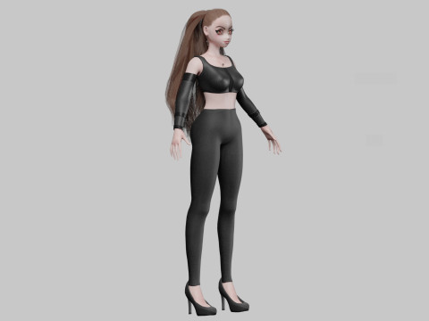 Cool Basic girl V30825 3D Model