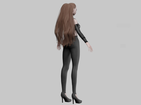 Cool Basic girl V30825 3D Model