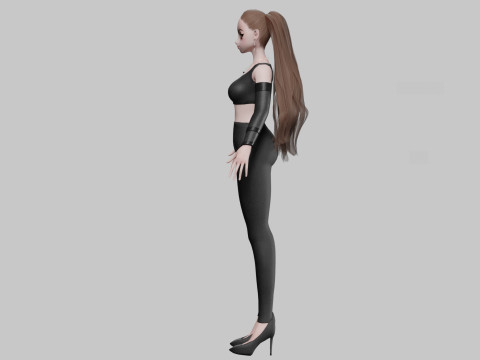Cool Basic girl V30825 3D Model
