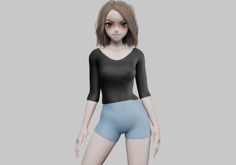 Cool cute girl V31403 3D 模型 .c4d .max .obj .3ds .fbx .stl .blend 