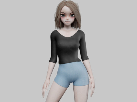 Cool cute girl V31403 3D Model