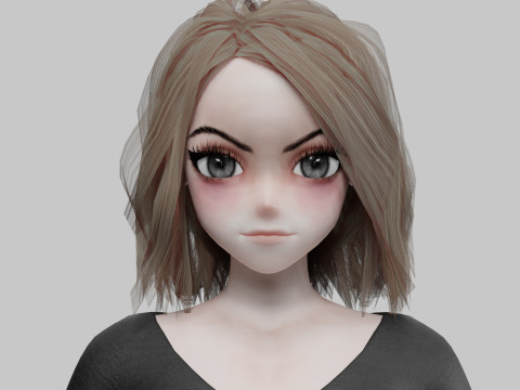 Cool cute girl V31403 3D 模型