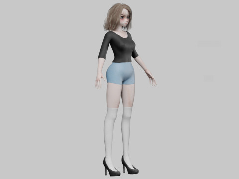 Cool cute girl V31403 3D 模型