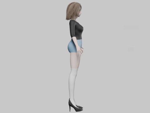 Cool cute girl V31403 3D 模型