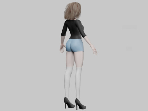 Cool cute girl V31403 3D 模型