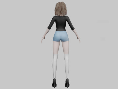 Cool cute girl V31403 3D 模型