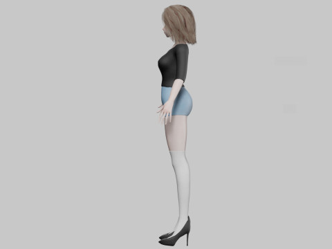 Cool cute girl V31403 3D 模型