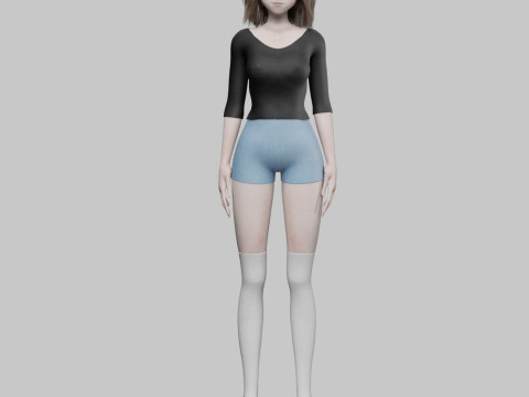Cool cute girl V31403 3D 模型