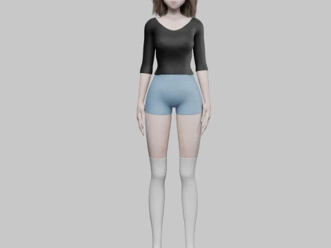 Cool cute girl V31403 3D Model