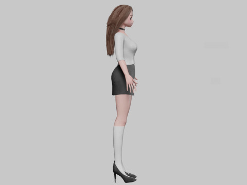 Cute anime girl V31758 Modello 3D