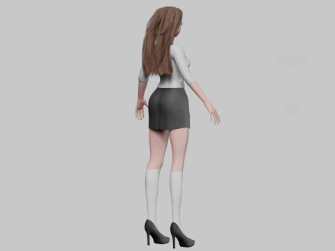 Cute anime girl V31758 Modello 3D