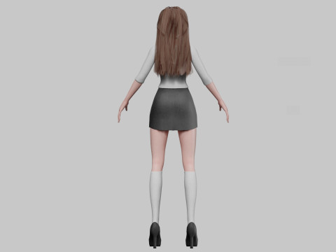 Cute anime girl V31758 Modello 3D