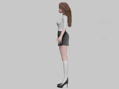 Cute anime girl V31758 Modello 3D