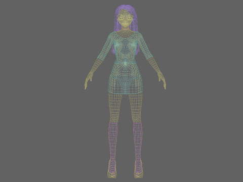 Cute anime girl V31758 Modello 3D