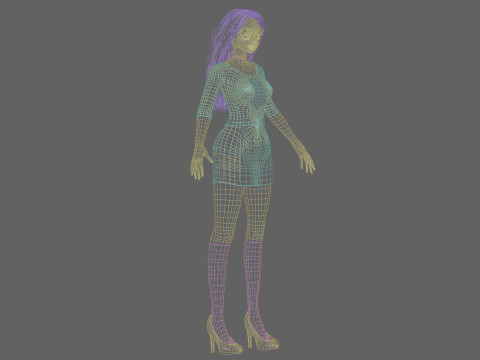 Cute anime girl V31758 Modello 3D