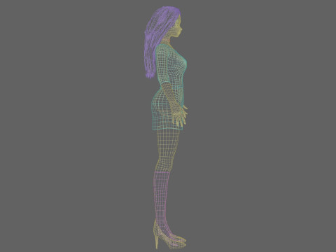 Cute anime girl V31758 Modello 3D