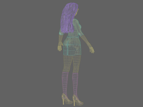 Cute anime girl V31758 Modello 3D