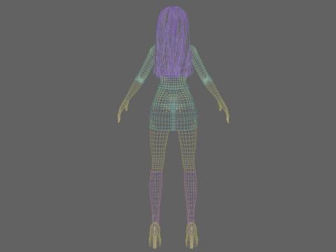 Cute anime girl V31758 Modello 3D