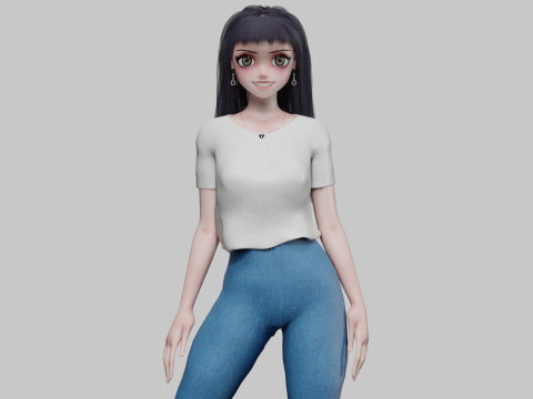 Cute Basic girl V31817 3D Model