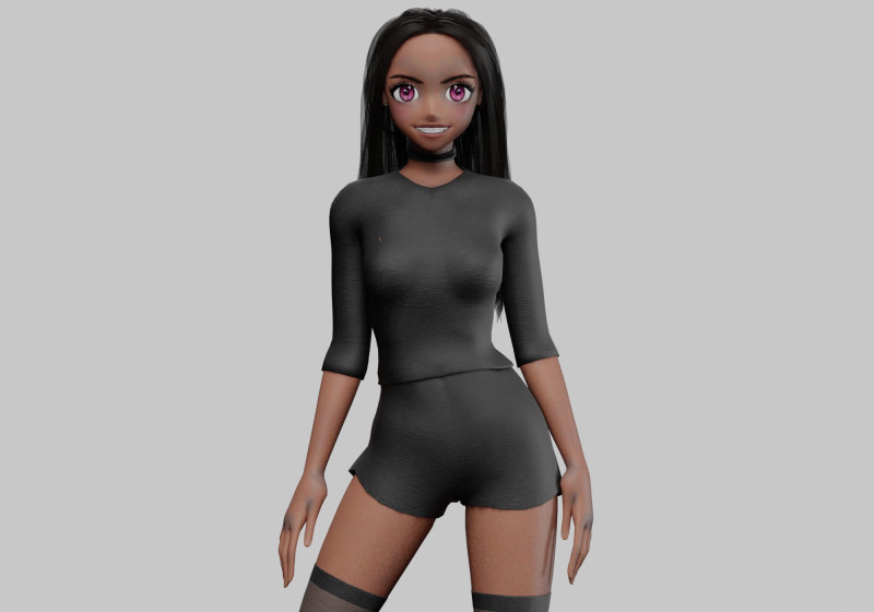 Cute Beautiful girl V31479 Modelo 3D .c4d .max .obj .3ds .fbx .stl .blend 
