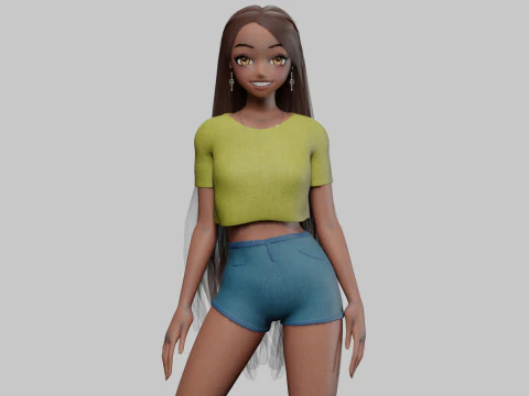 귀여운 만화 소녀 V31560 3D 모델