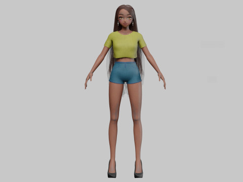 Cute Cartoon girl V31560 3D Модель