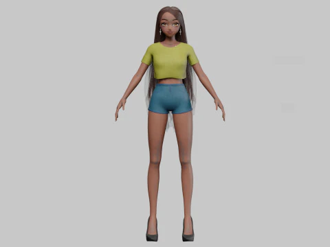 Cute Cartoon girl V31560 3D Model