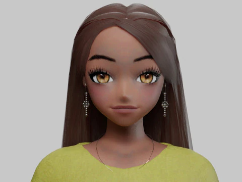 Cute Cartoon girl V31560 3D Model