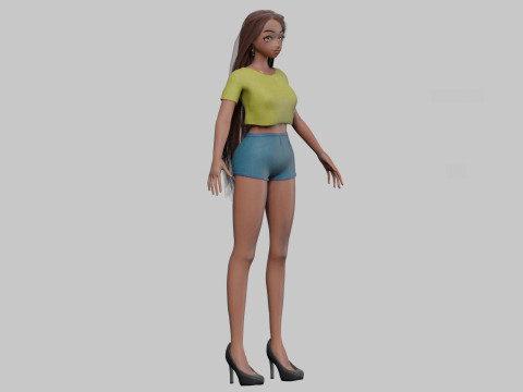 Cute Cartoon girl V31560 3D Модель