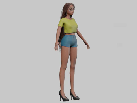 Cute Cartoon girl V31560 3D Model