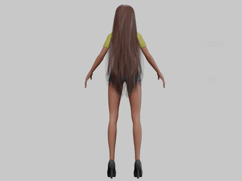 Cute Cartoon girl V31560 3D Model