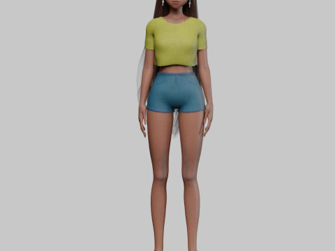 Cute Cartoon girl V31560 3D Модель