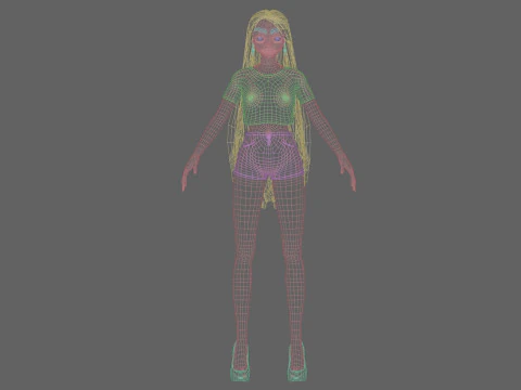 Cute Cartoon girl V31560 3D Model