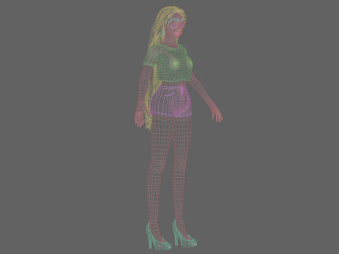 Cute Cartoon girl V31560 3D Model