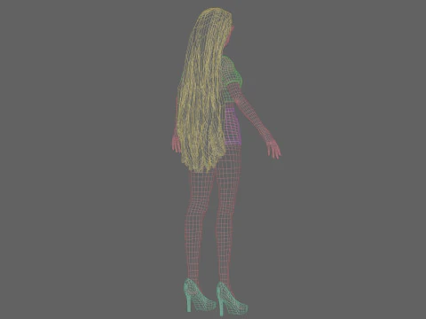 Cute Cartoon girl V31560 3D Model