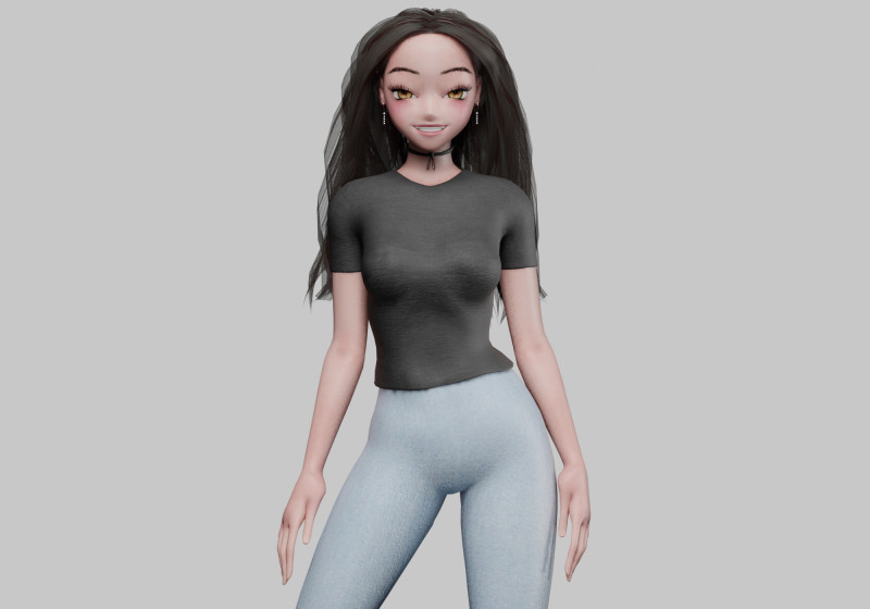 Cute classic girl V31480 3D मॉडल .c4d .max .obj .3ds .fbx .stl .blend 