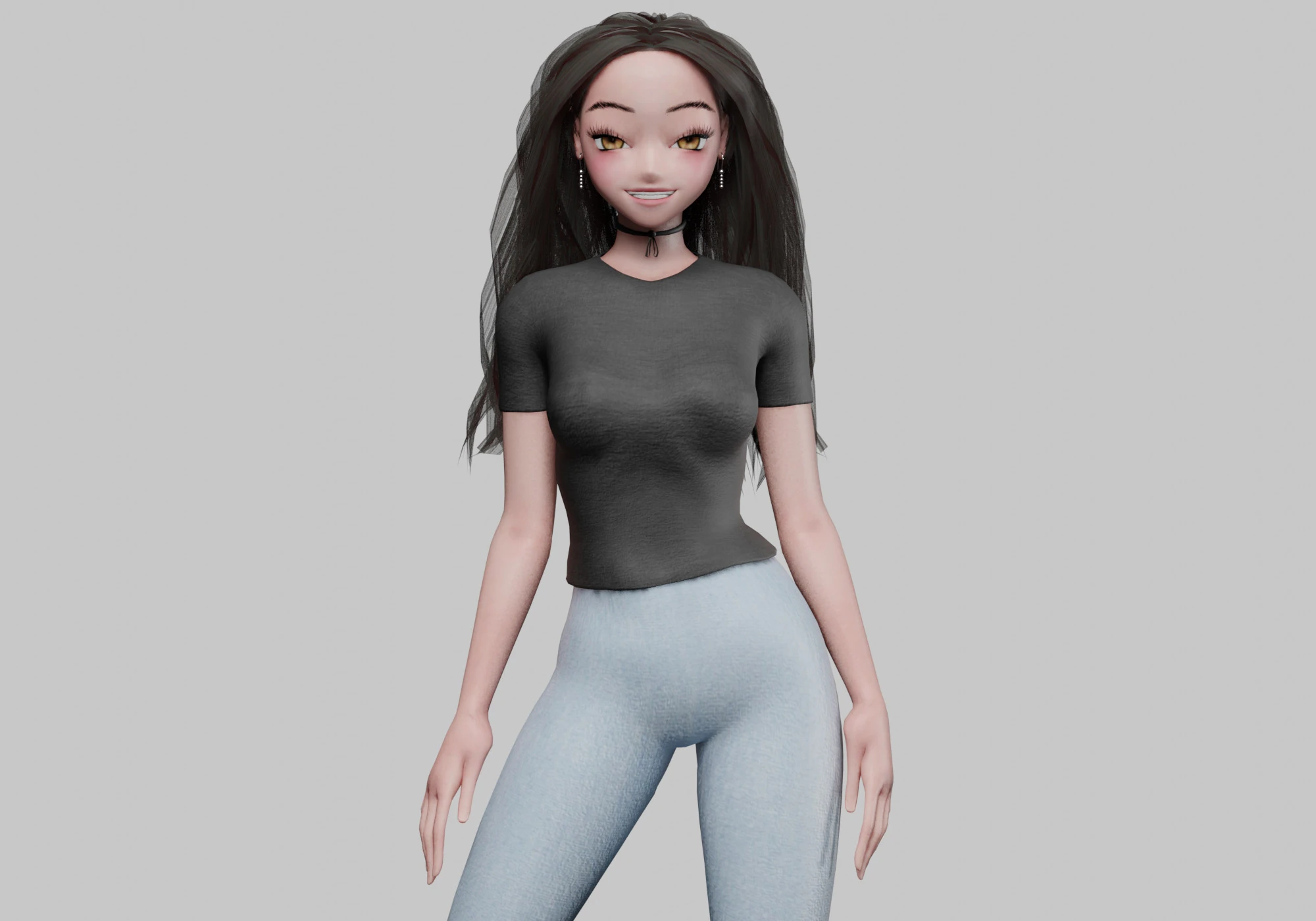 Cute classic girl V31480 3D Model .c4d .max .obj .3ds .fbx .stl .blend 