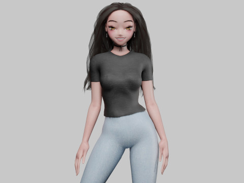 Cute classic girl V31480 Model 3D