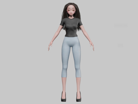 Cute classic girl V31480 3D मॉडल