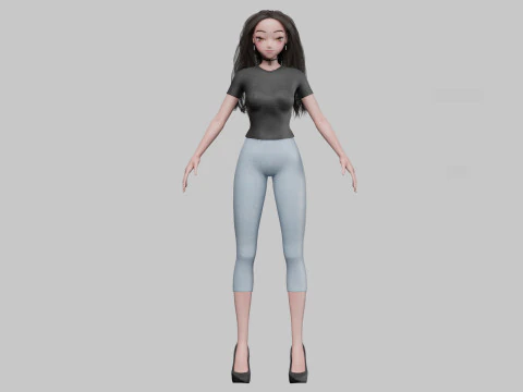 Cute classic girl V31480 3D Model