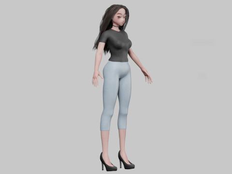 Cute classic girl V31480 3D मॉडल