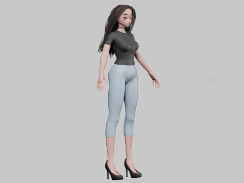 Cute classic girl V31480 3D Model