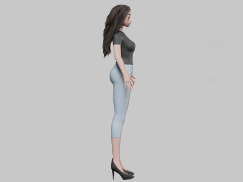 Cute classic girl V31480 3D Model