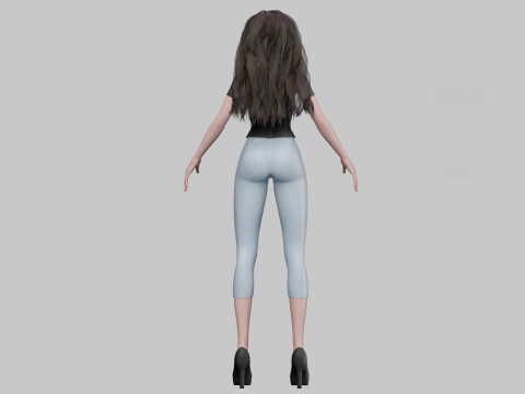 Cute classic girl V31480 3D मॉडल