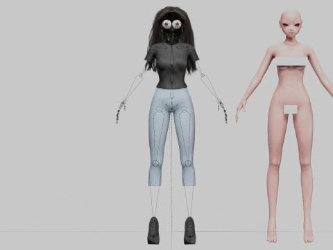Cute classic girl V31480 3D Model