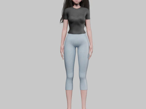 Cute classic girl V31480 3D Model