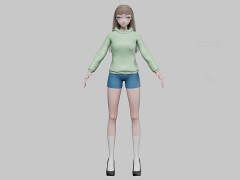 Cute cool girl V30821 Modèle 3D