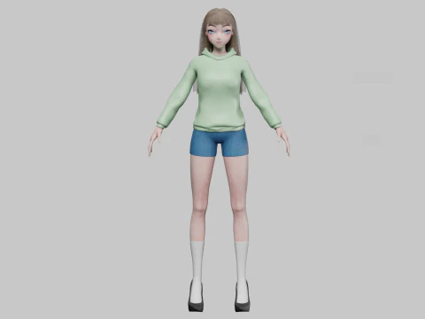 Cute cool girl V30821 3D Model